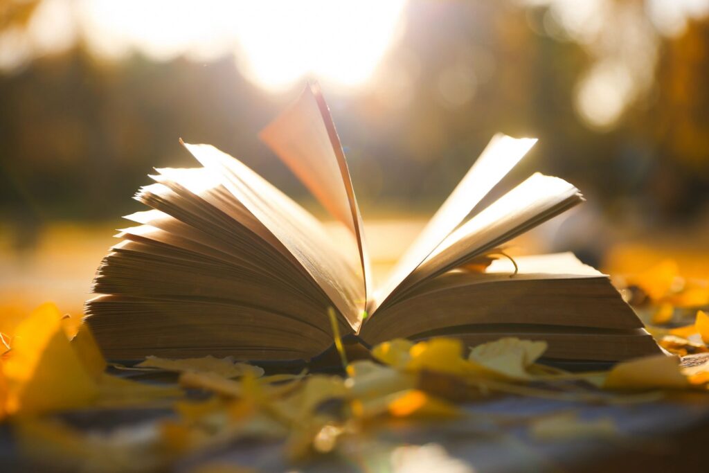 A open book on table